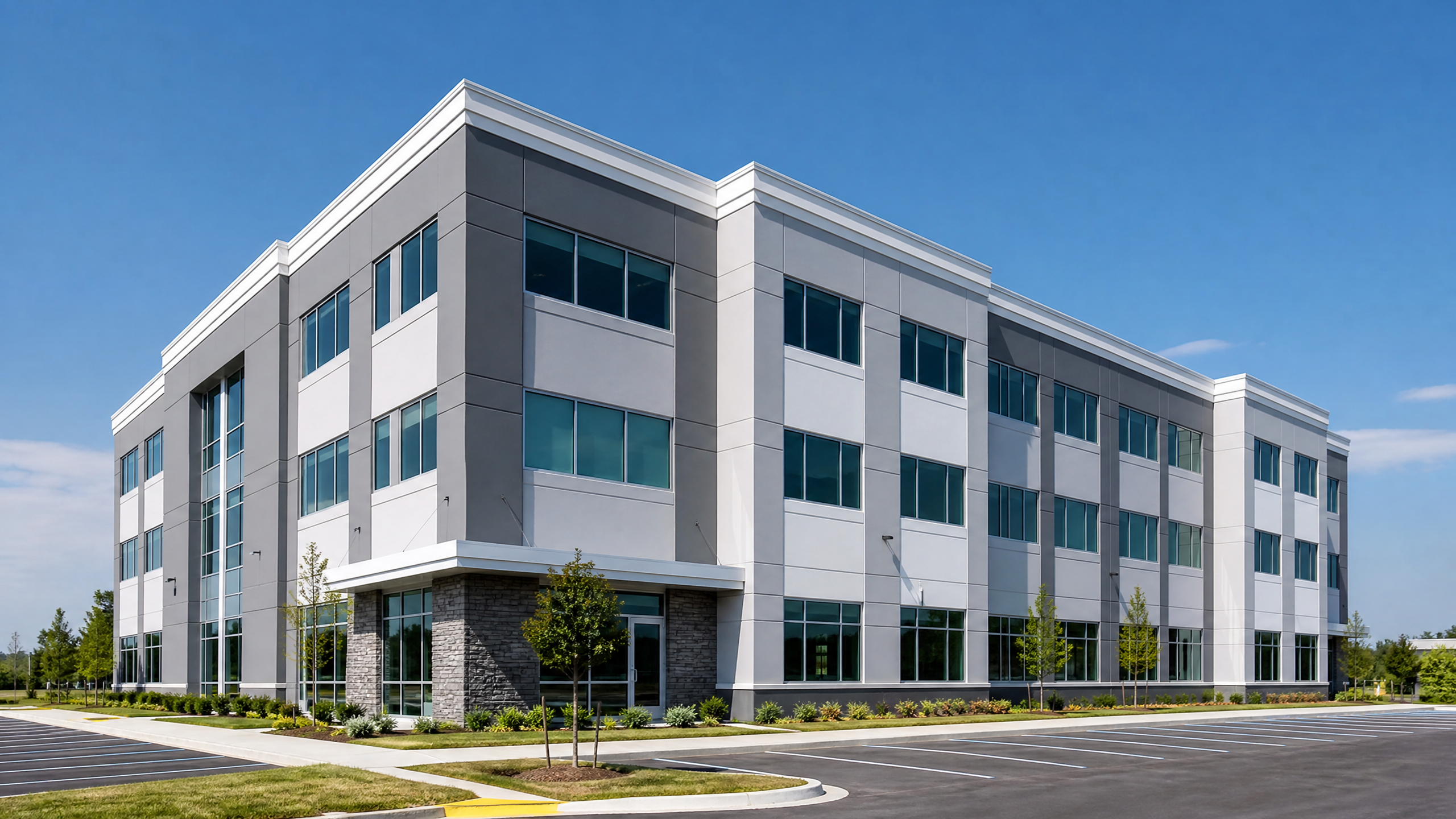 Commercial painting office building exterior Troy MI