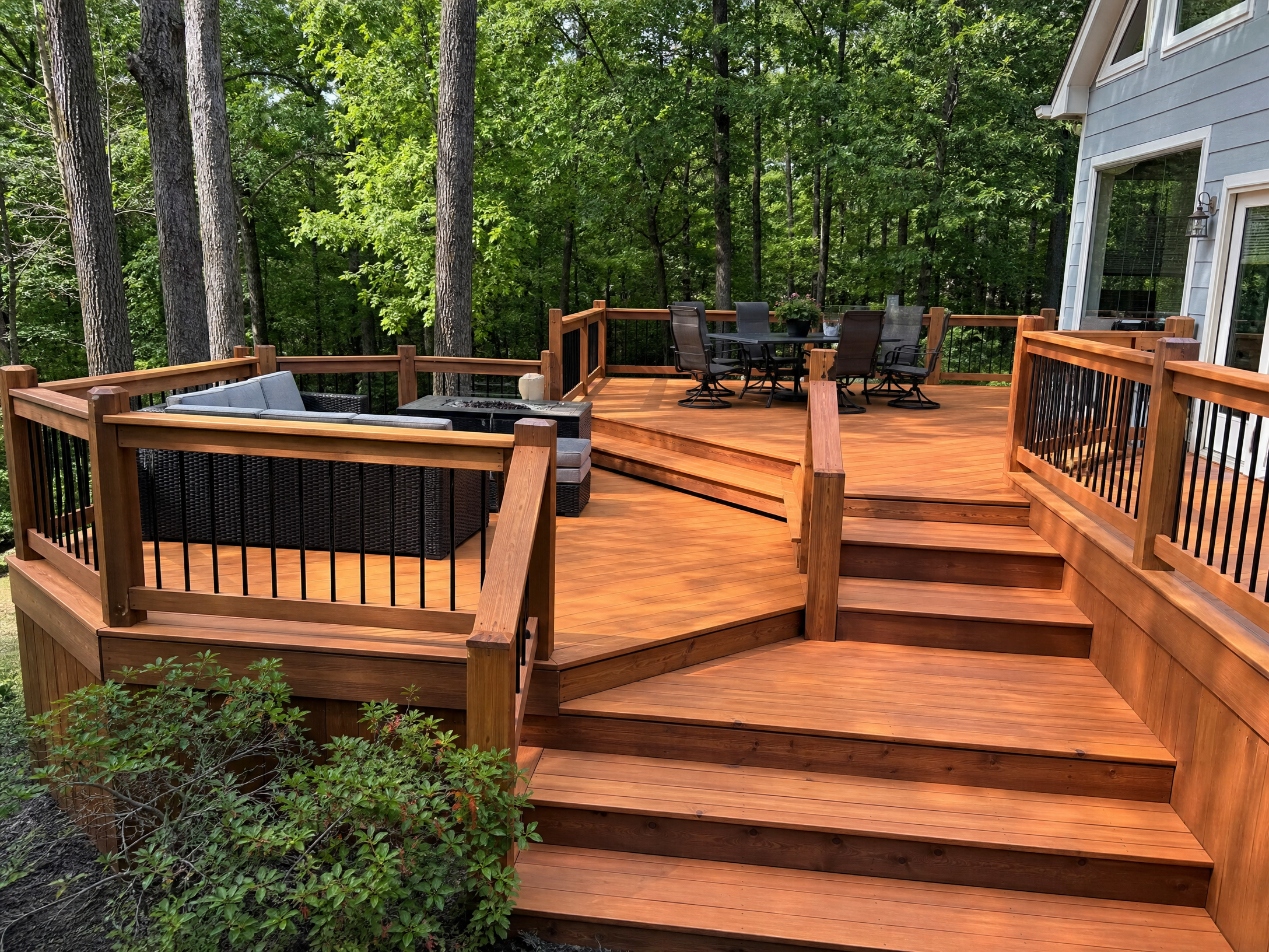 Deck staining multi-level Brighton MI
