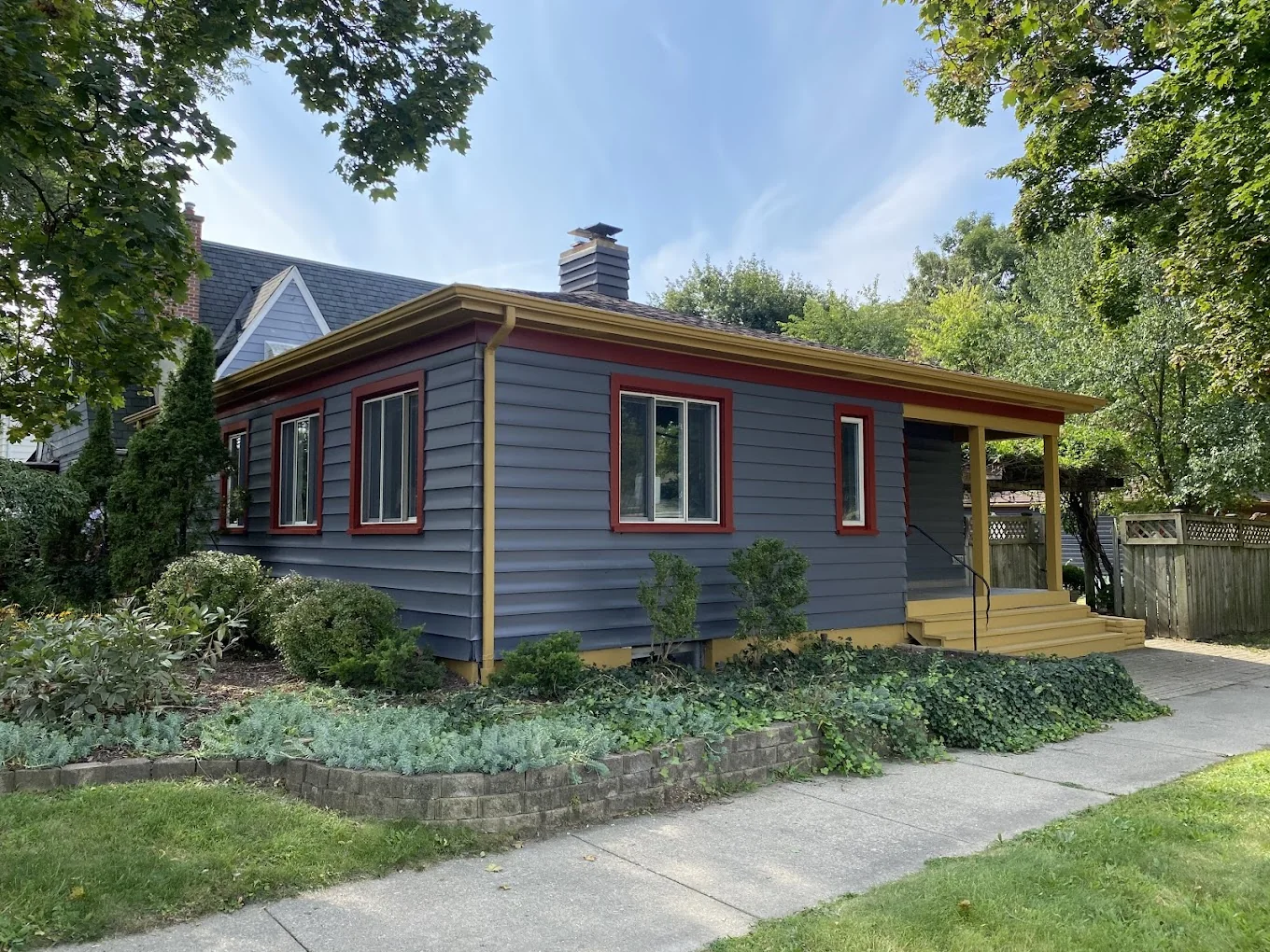 Completed exterior painting project on a Michigan home