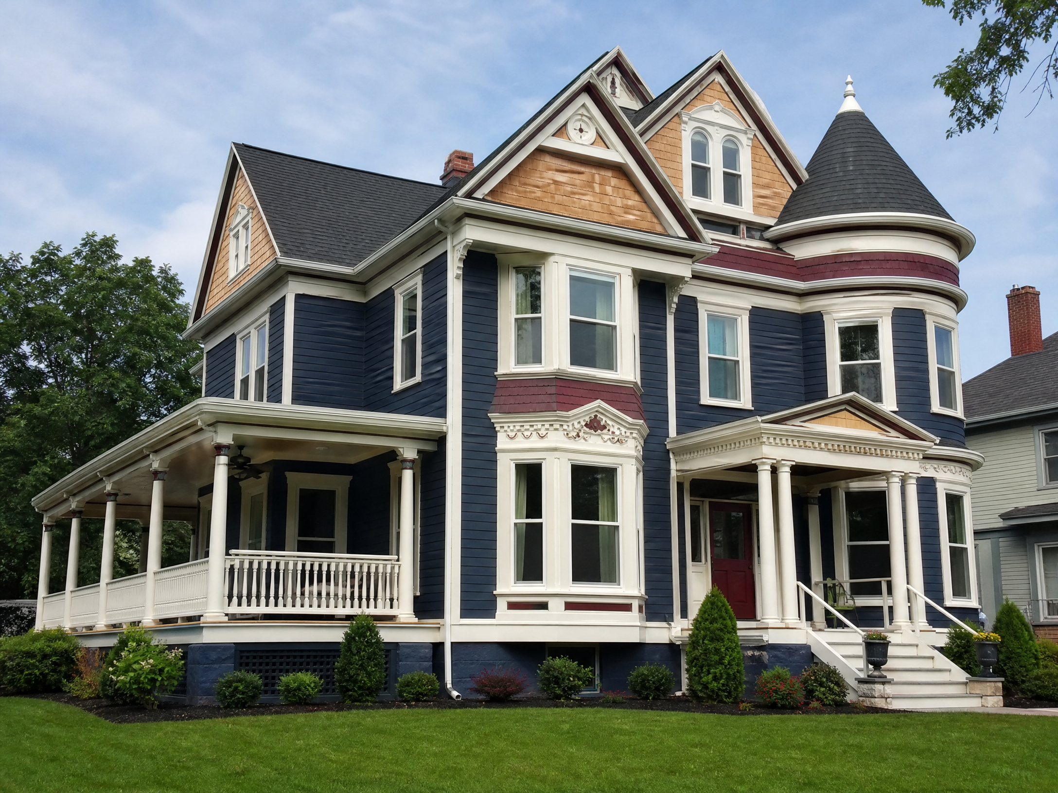 Exterior painting Victorian home Birmingham MI