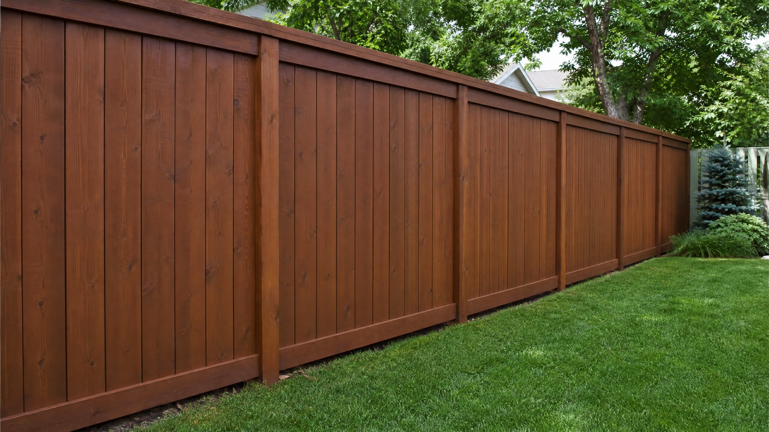 Fence staining cedar privacy fence South Lyon MI