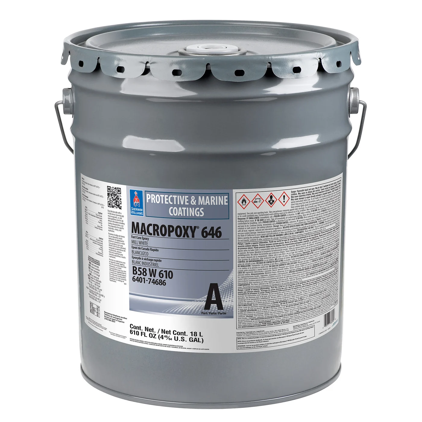 Sherwin-Williams Macropoxy 646 Fast Cure epoxy bucket
